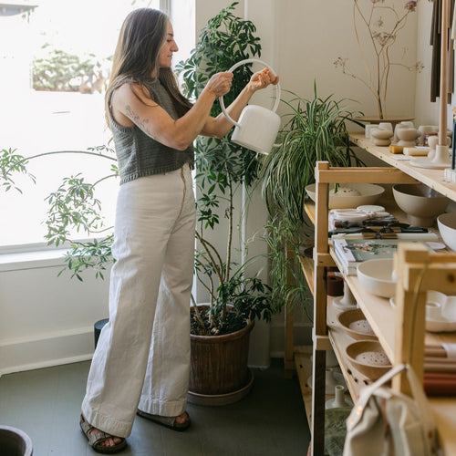 Stainless Steel White Watering Can