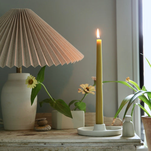 Taper Candle Dipped Citrine Chartreuse