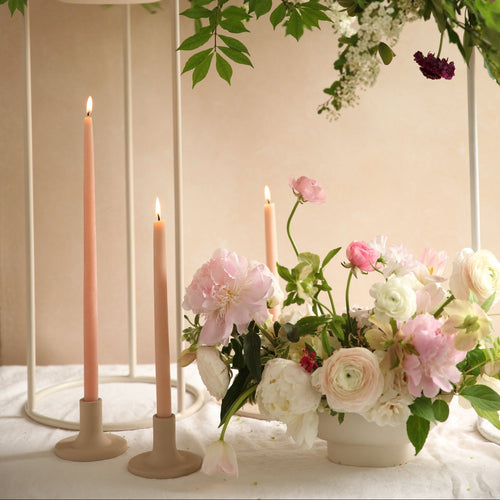 Taper Candles Wedding Petal Pink