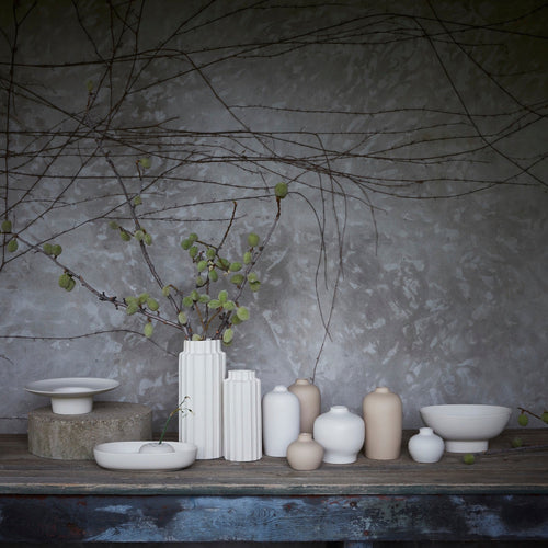 Ceramic Blossom Vase Collection Sand _White