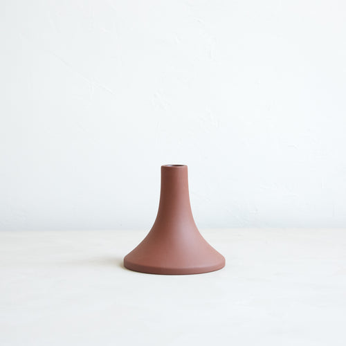 Ceramic Grand Taper Candle Holder_Earth Brown