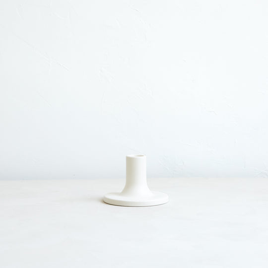 Ceramic Taper Holder, Matte White – The Floral Society