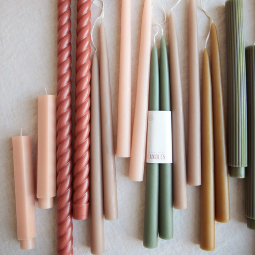 Dinner taper candles. Dipped taper candles 12"